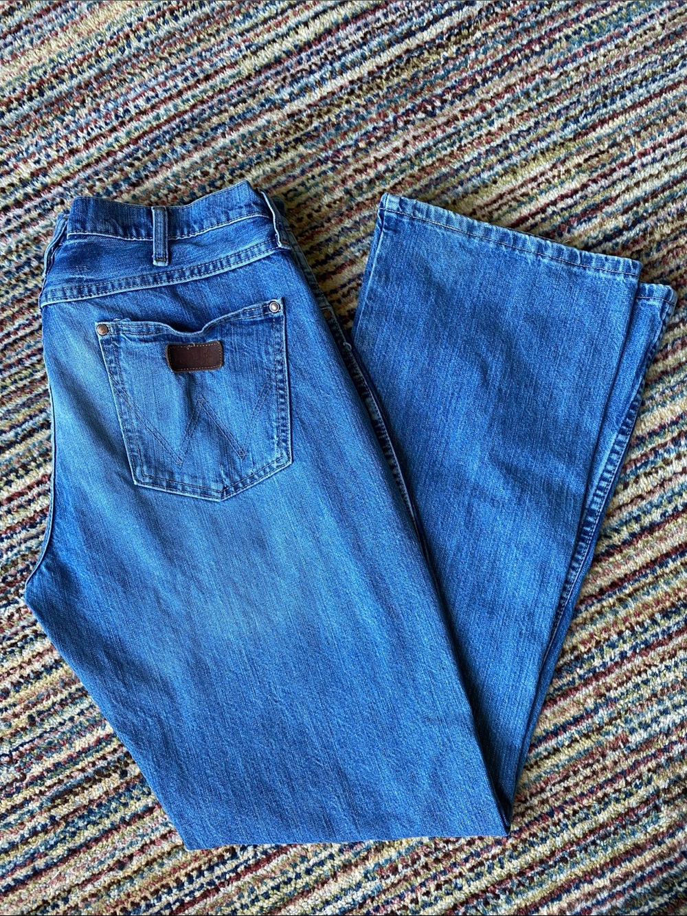 Wrangler Blue Slim Bootcut Men's Jeans 36x34